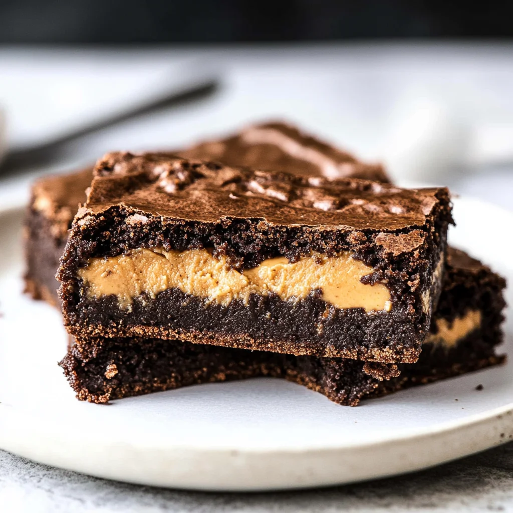 Peanut Butter Stuffed Brownies
