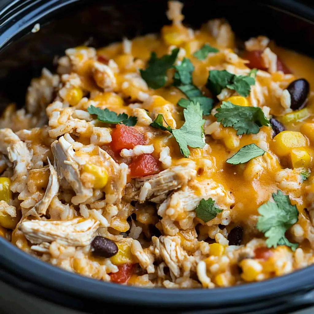 Southwest Crock Pot Chicken and Rice