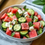 Watermelon Cucumber Feta Salad