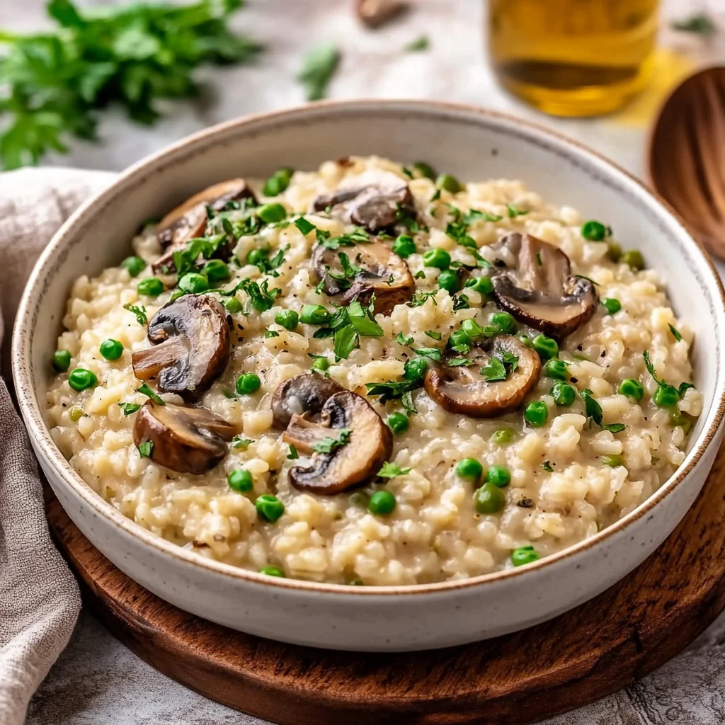 Slow Cooker Vegan Mushroom Risotto