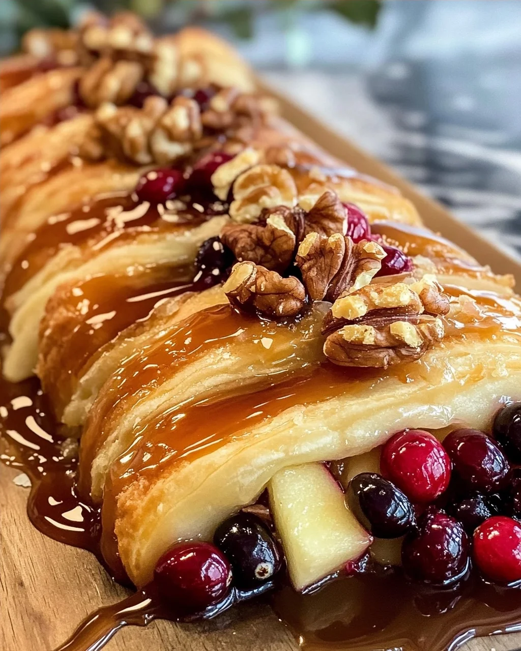 Apple Cranberry Walnut Crescent Roll Bake