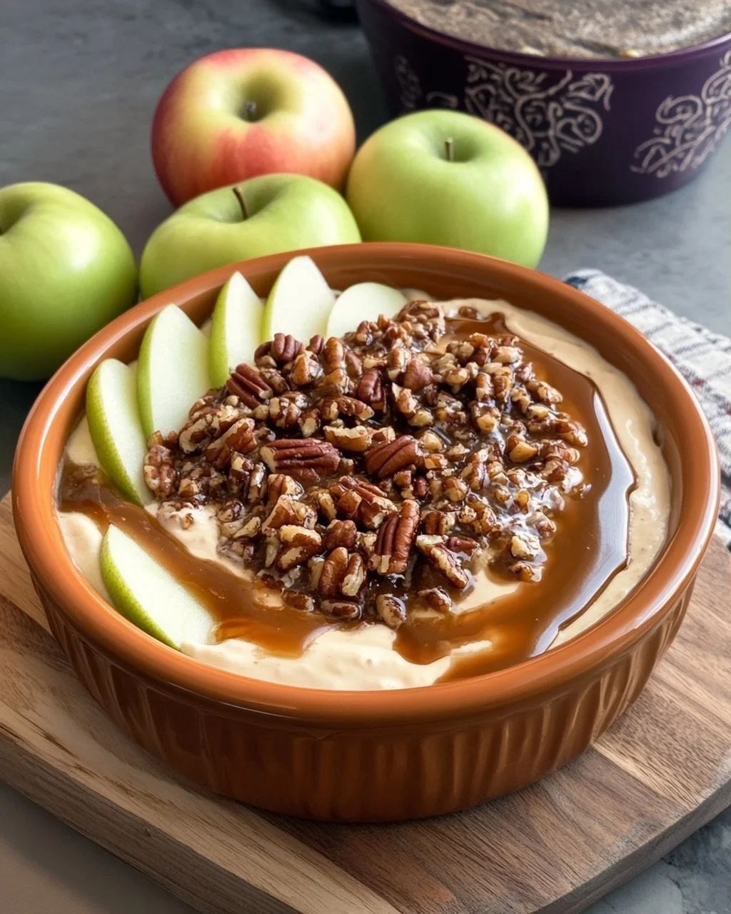 Apple Pie Dip with Caramel and Nuts