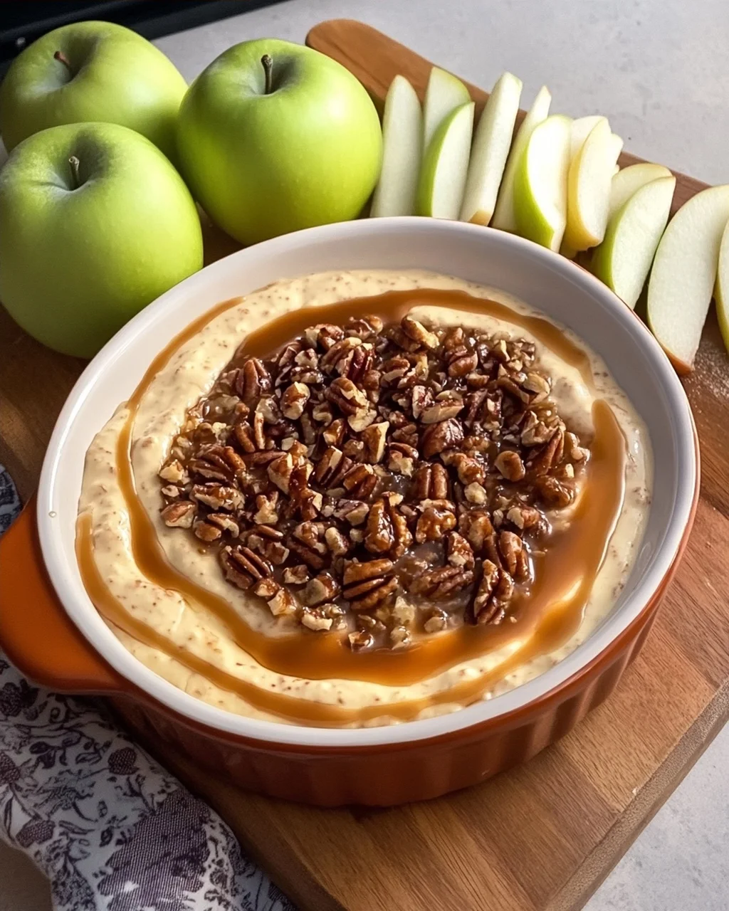 Apple Pie Dip with Caramel and Nuts