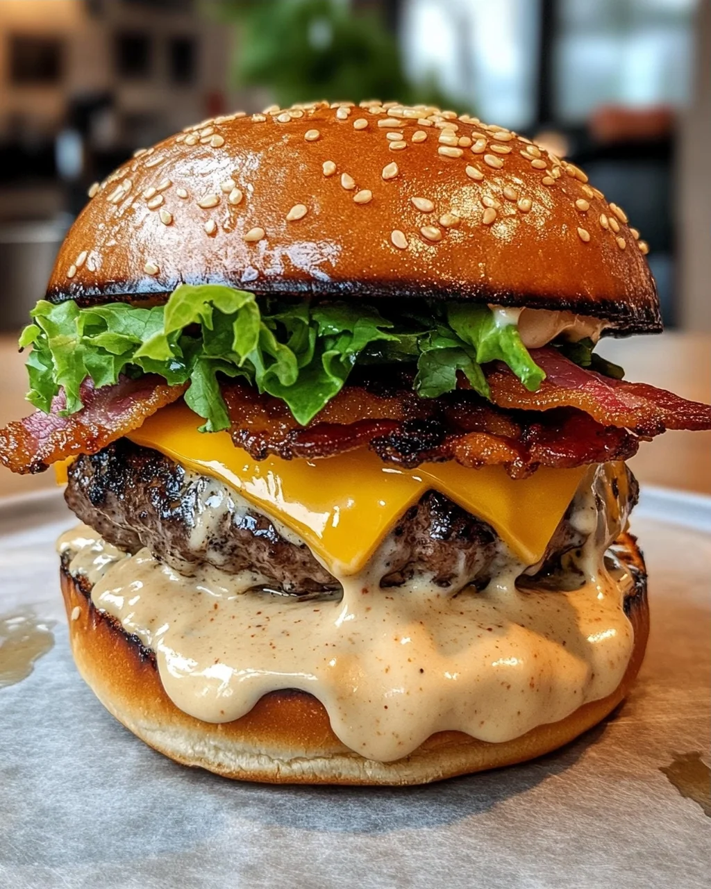 Bacon Cheeseburger with Creamy Sauce