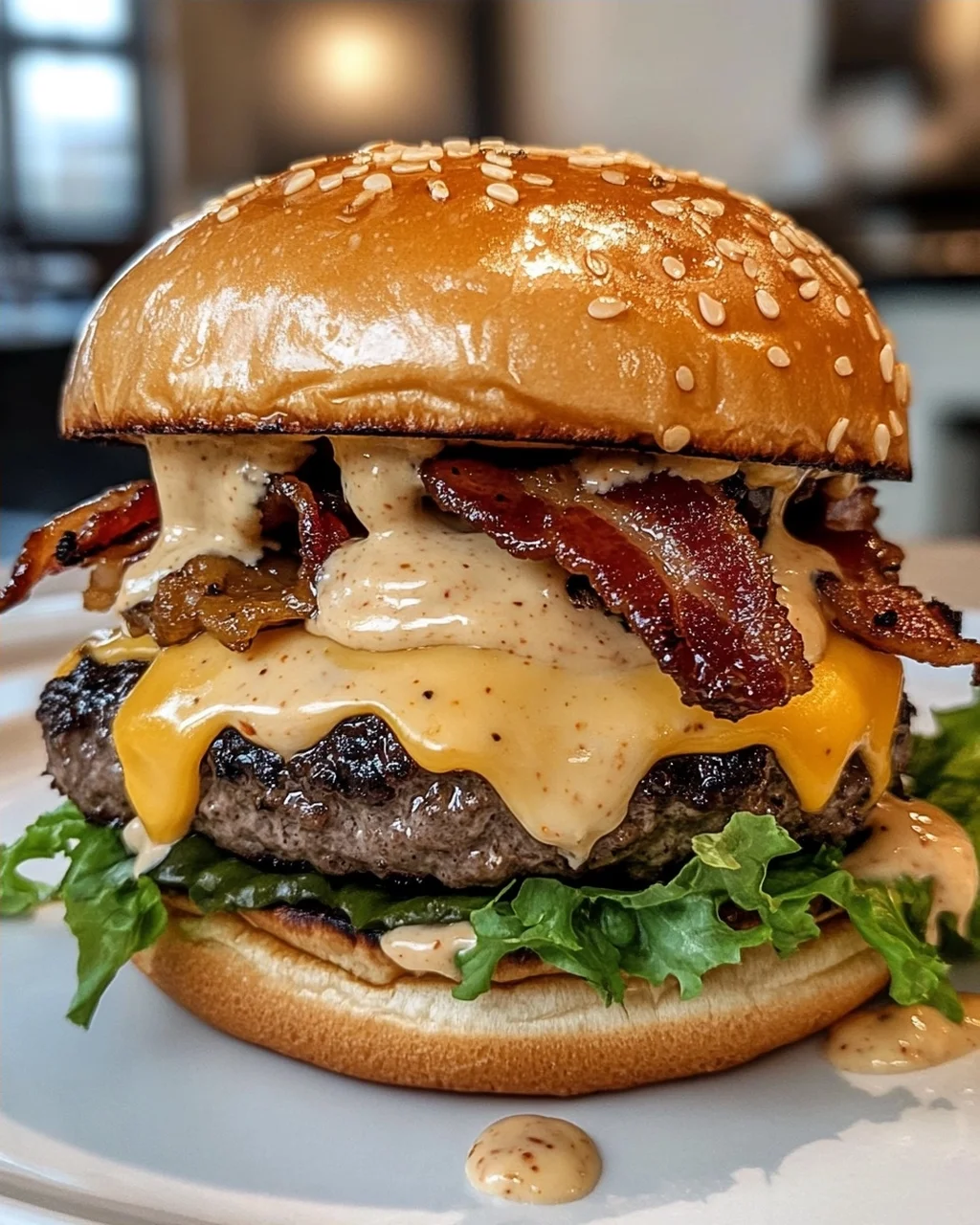 Bacon Cheeseburger with Creamy Sauce