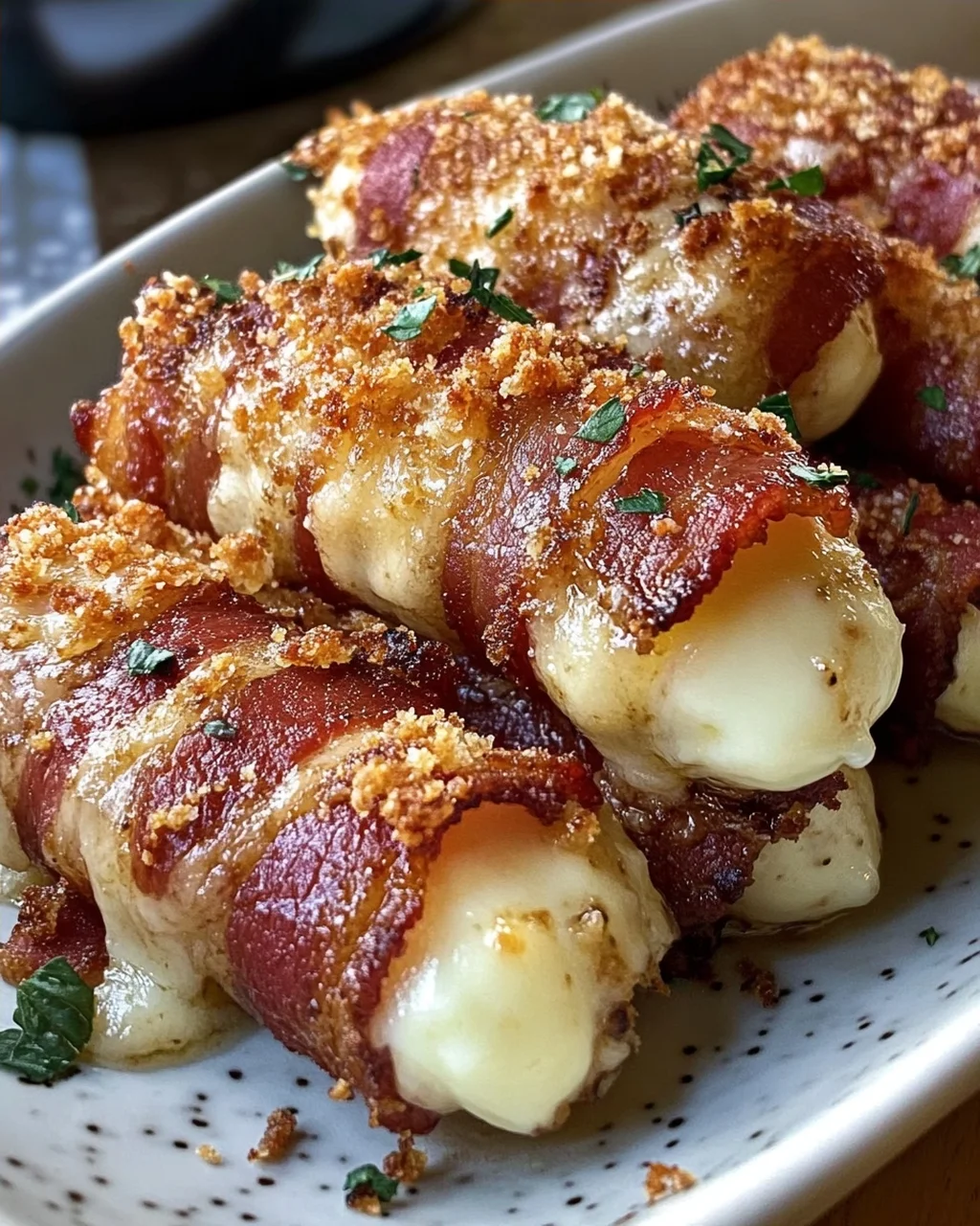 Bacon-Wrapped Crispy Mozzarella Sticks