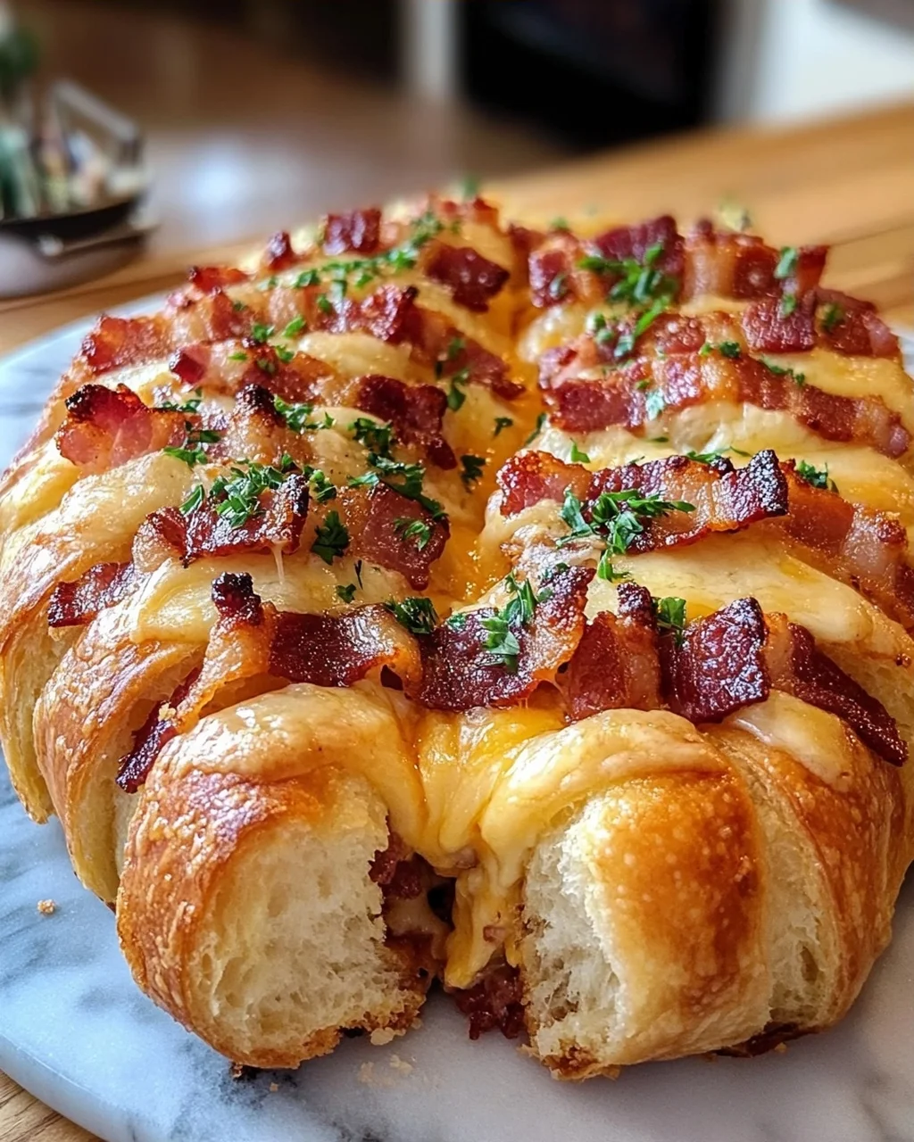 Bacon and Cheese Pull-Apart Bread