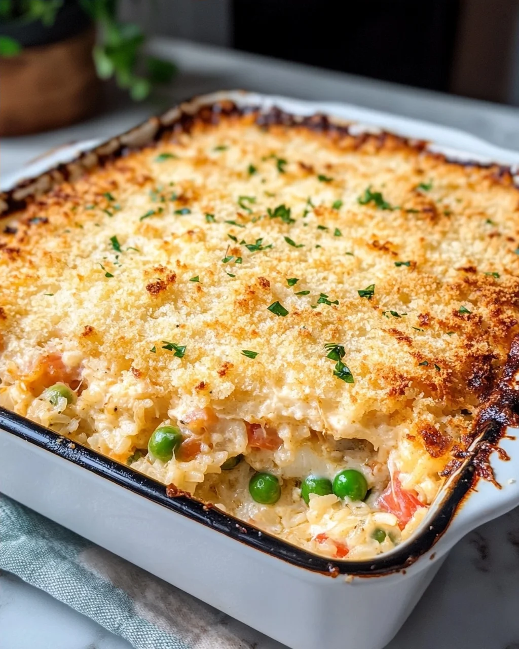 Baked Crab and Rice Casserole