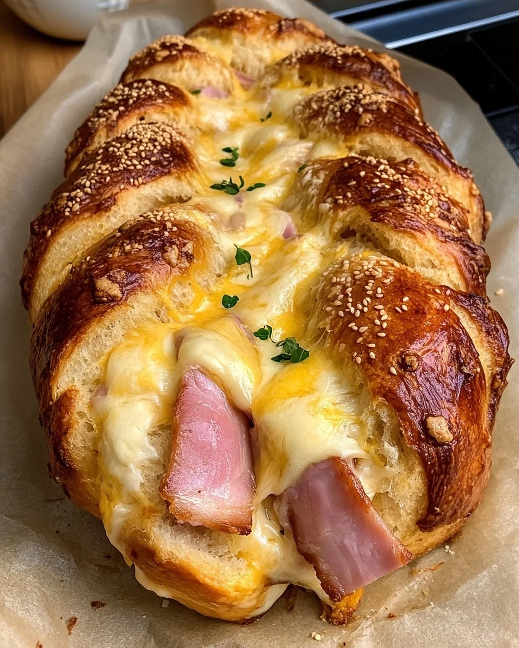 Baked Ham and Cheese Bread