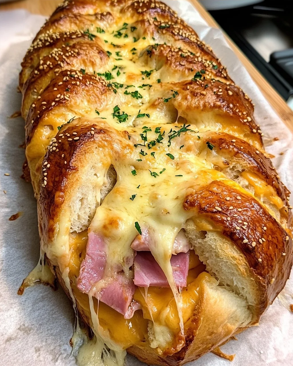 Baked Ham and Cheese Bread