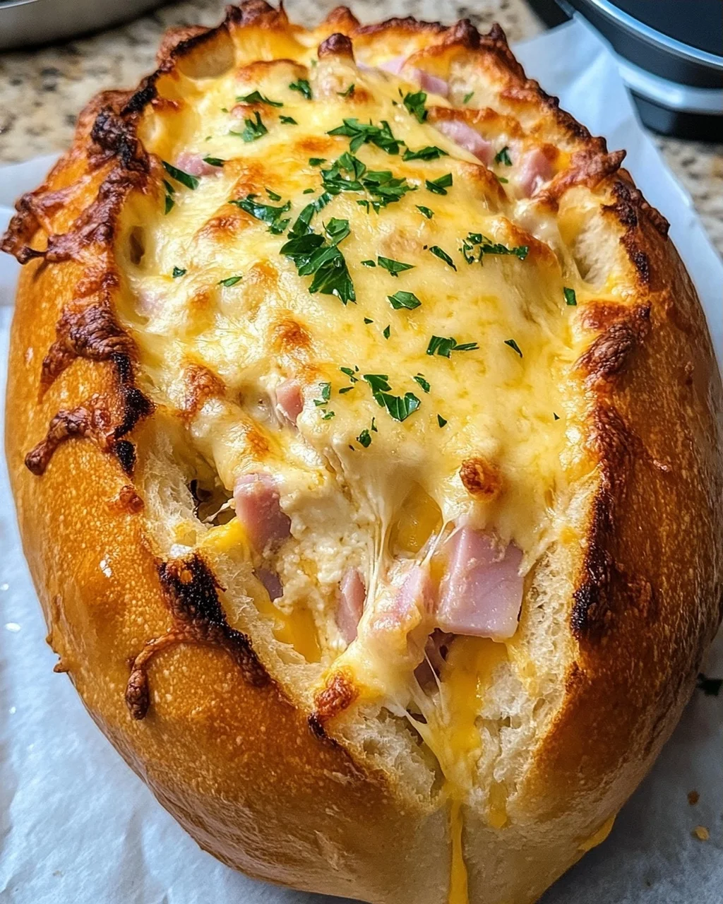 Baked Ham and Chicken Stuffed Bread
