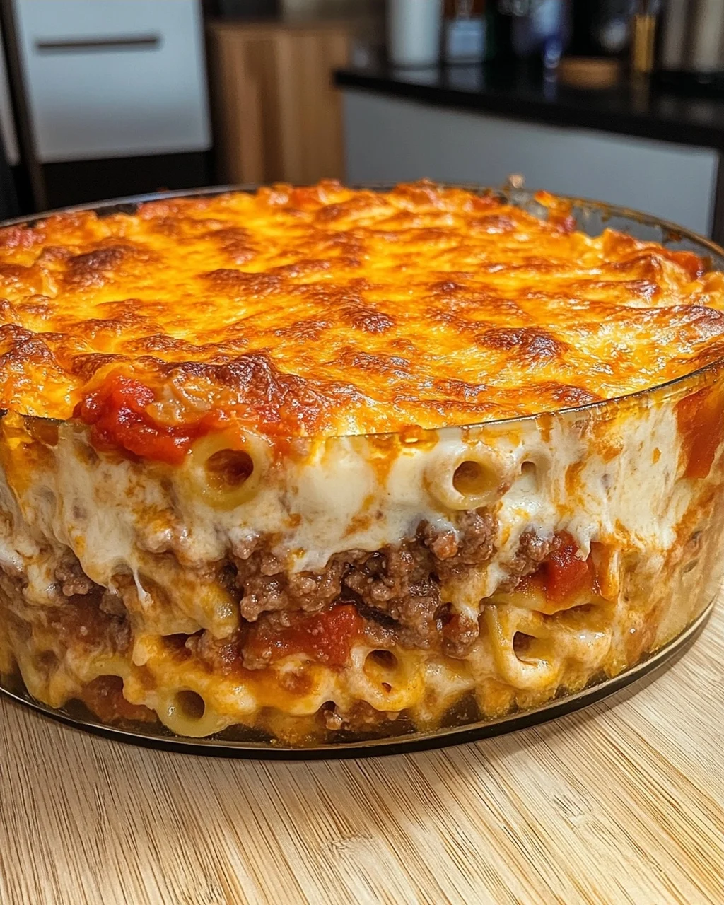 Baked Pasta Casserole with Ground Meat and Cheese
