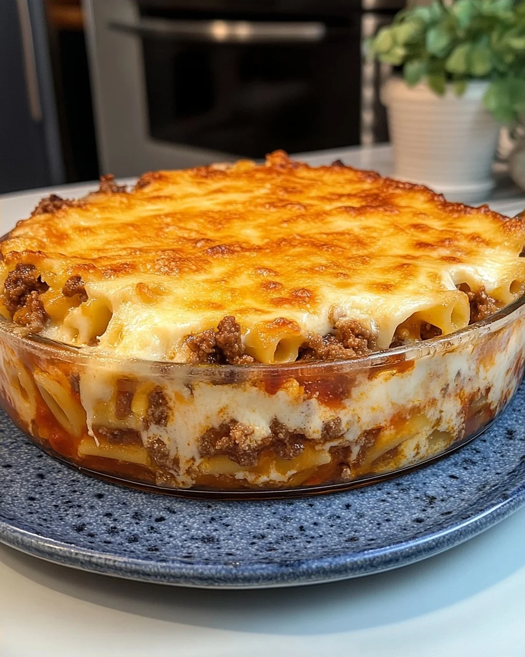 Baked Pasta Casserole with Ground Meat and Cheese