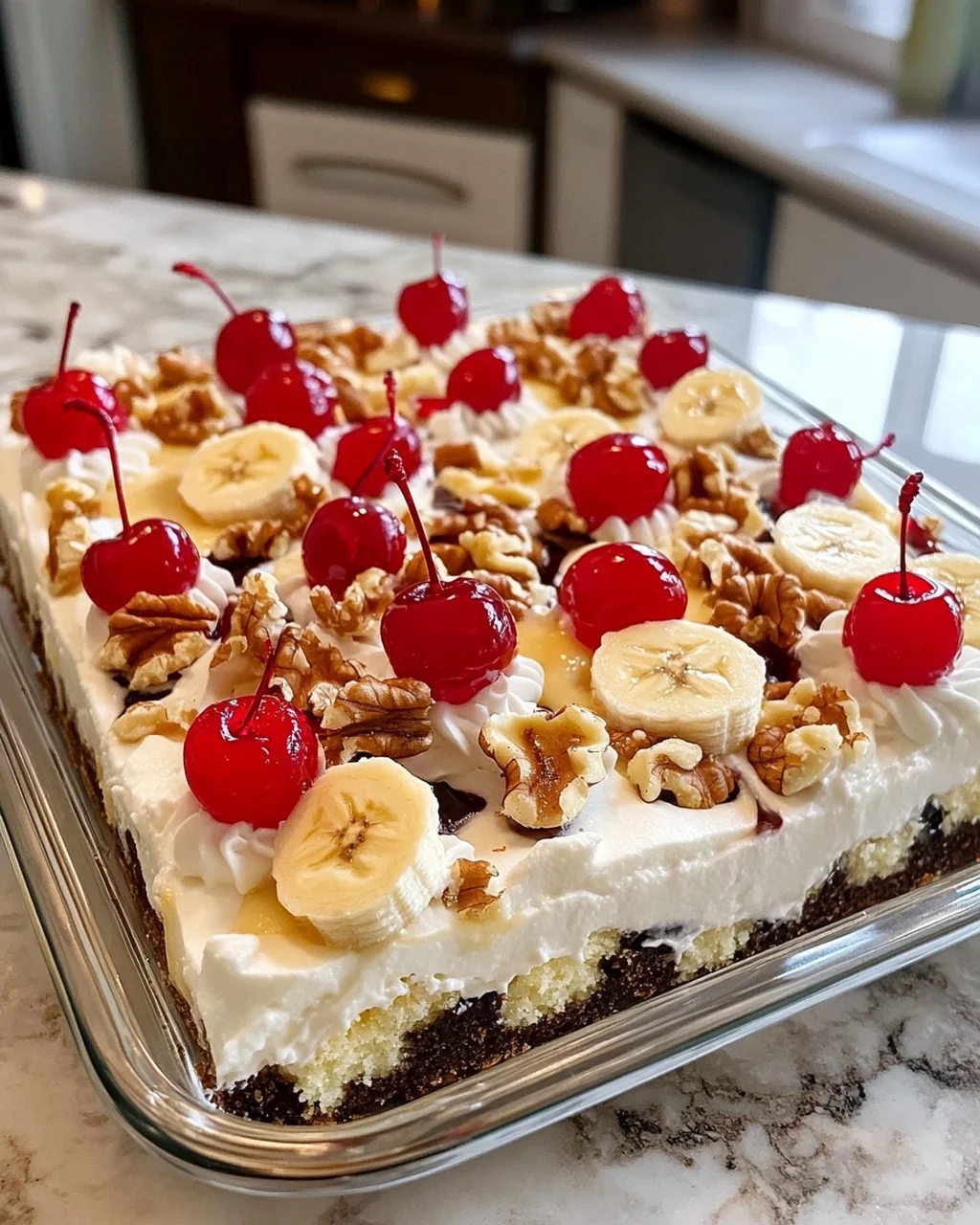 Banana Split Poke Cake