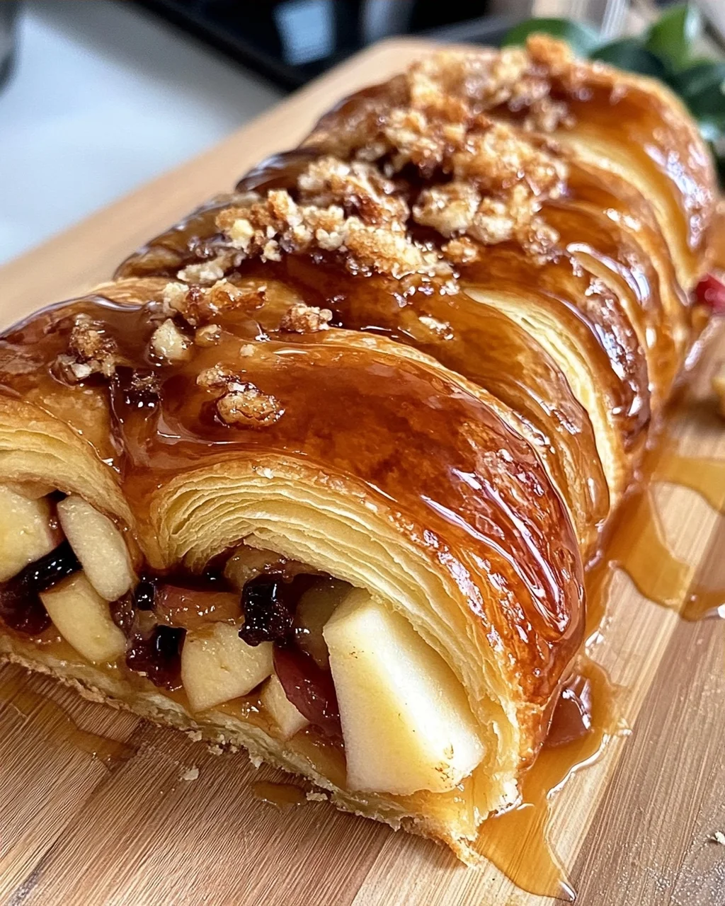 Caramel Apple Croissant Roll with Cream Cheese Filling