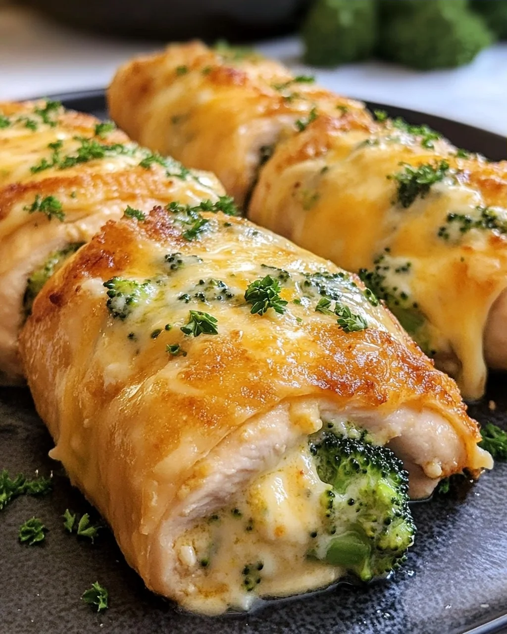 Cheesy Broccoli Chicken Rolls