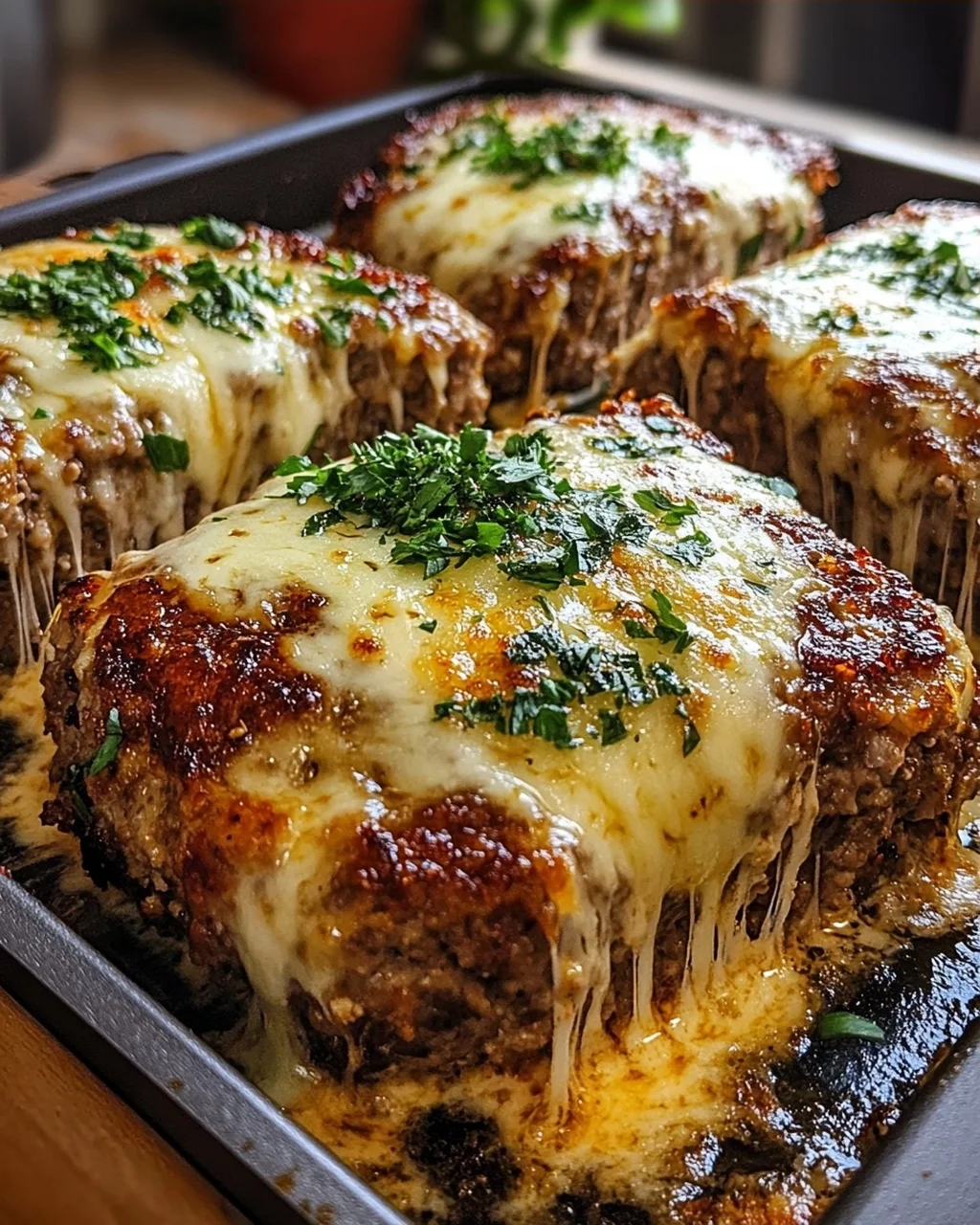 Cheesy Garlic Parmesan Meatloaf Steaks