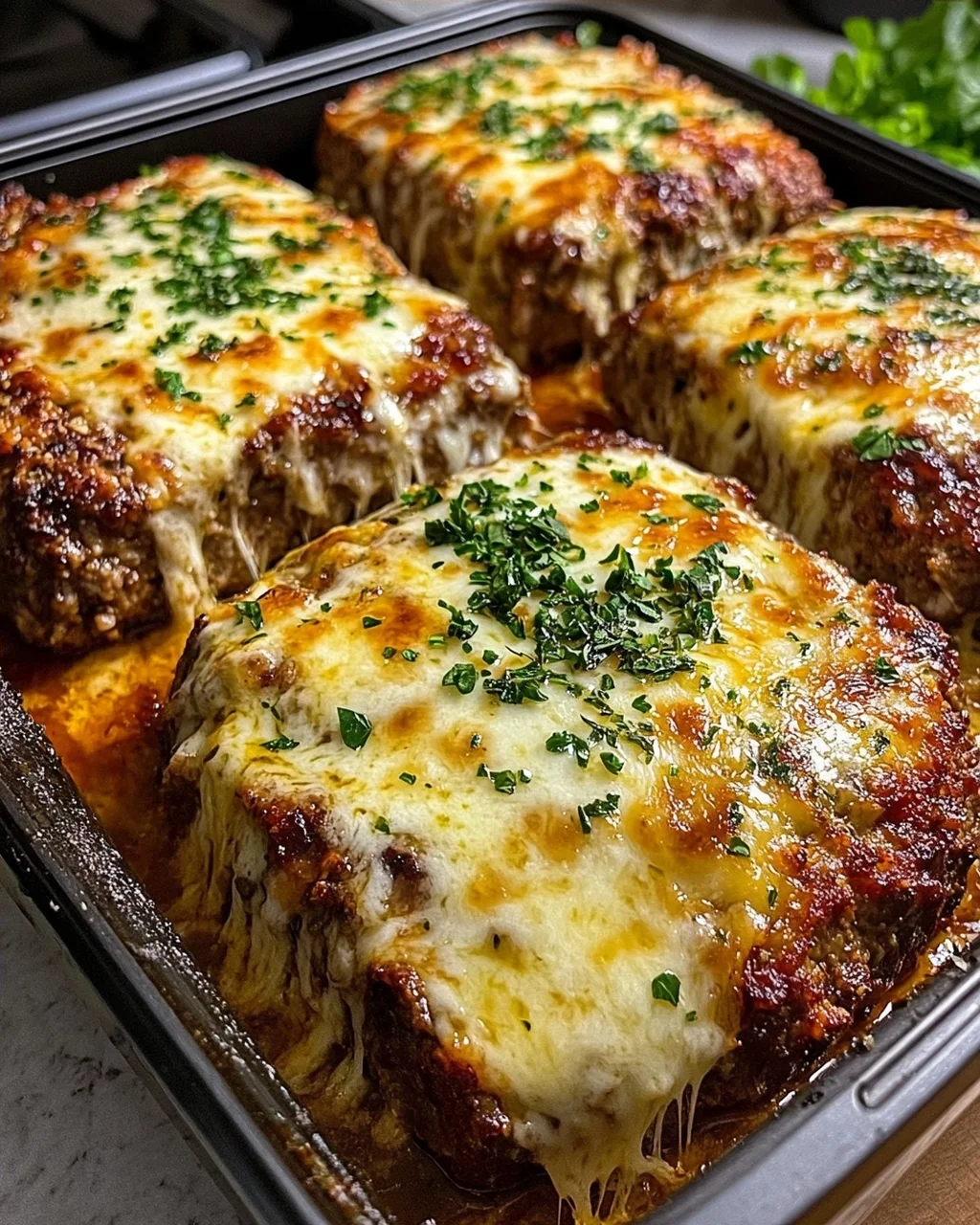 Cheesy Garlic Parmesan Meatloaf Steaks
