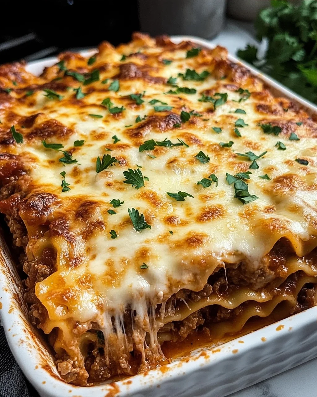 Cheesy Meat Lasagna Casserole