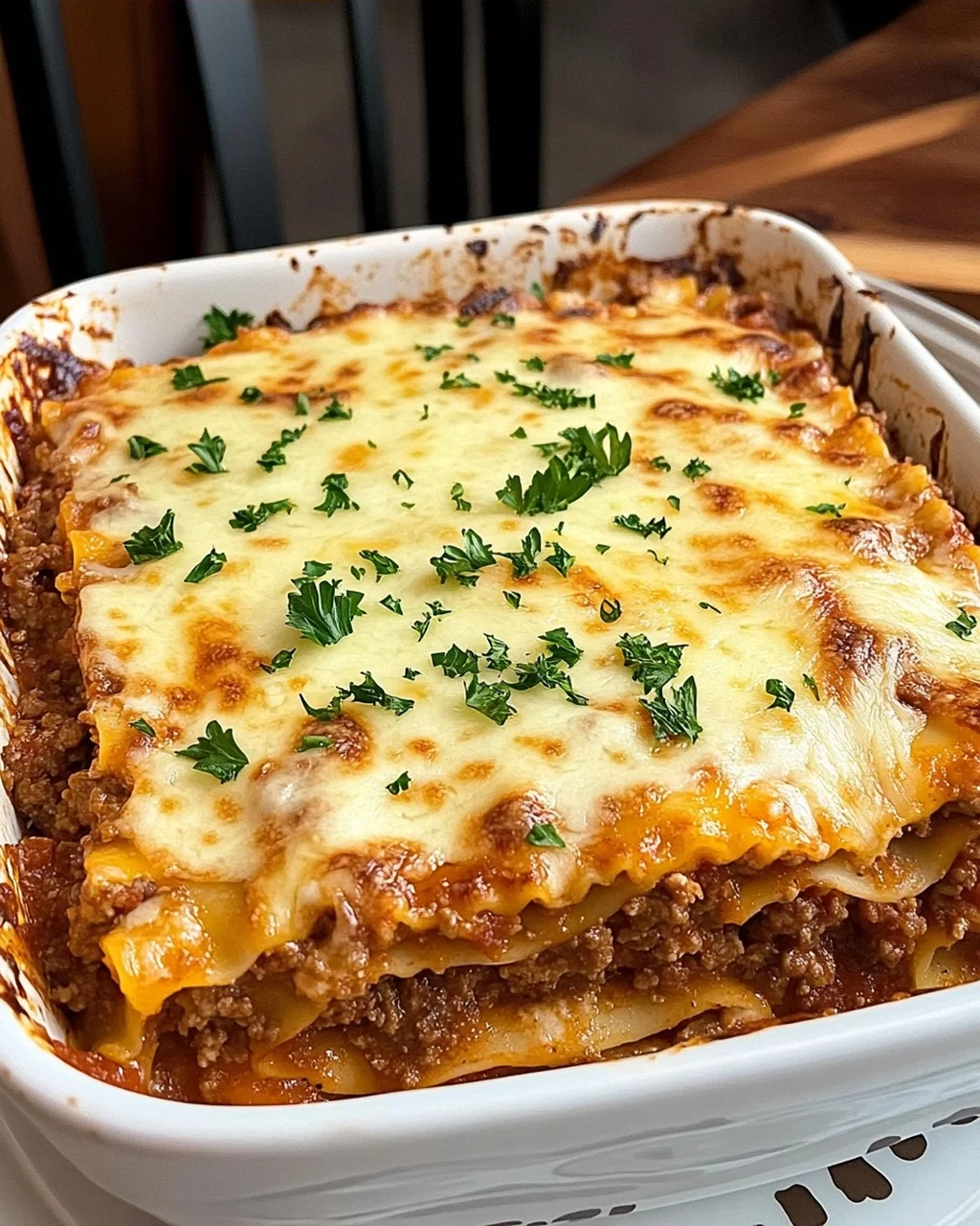 Cheesy Meat Lasagna Casserole