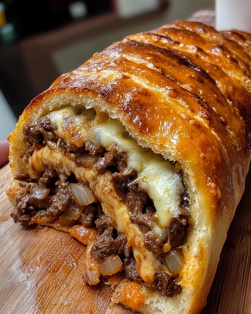 Cheesy Philly Cheesesteak Stuffed Bread