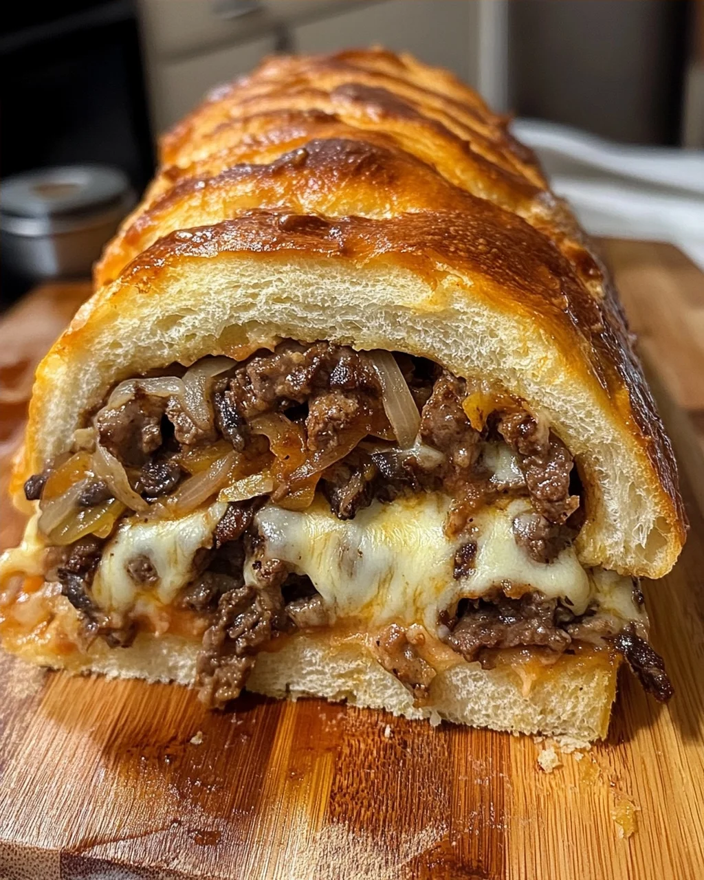 Cheesy Philly Cheesesteak Stuffed Bread