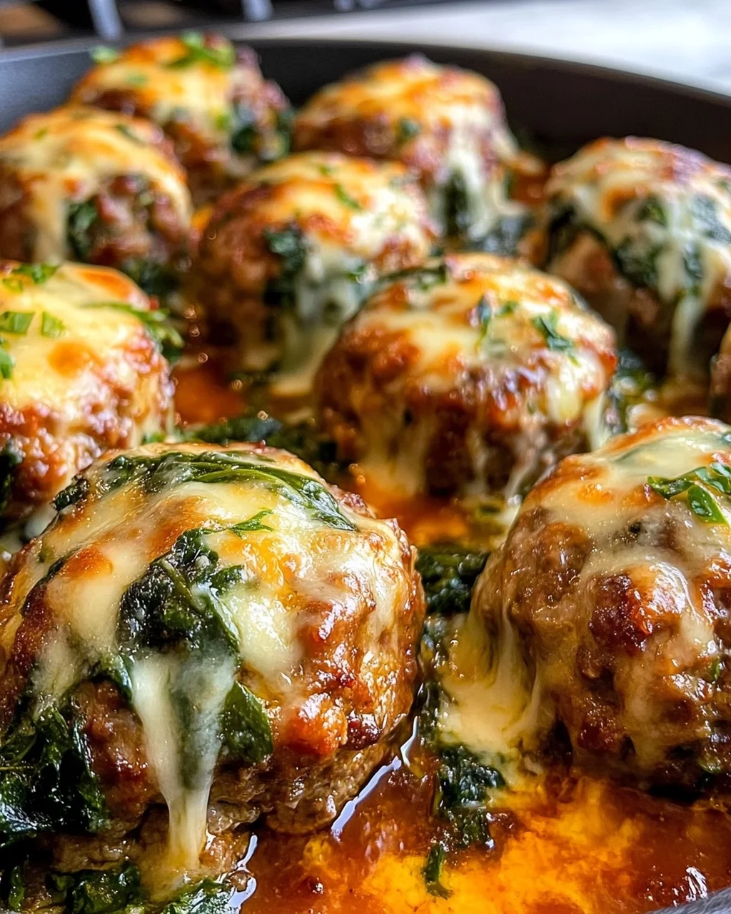 Cheesy Spinach Meatballs