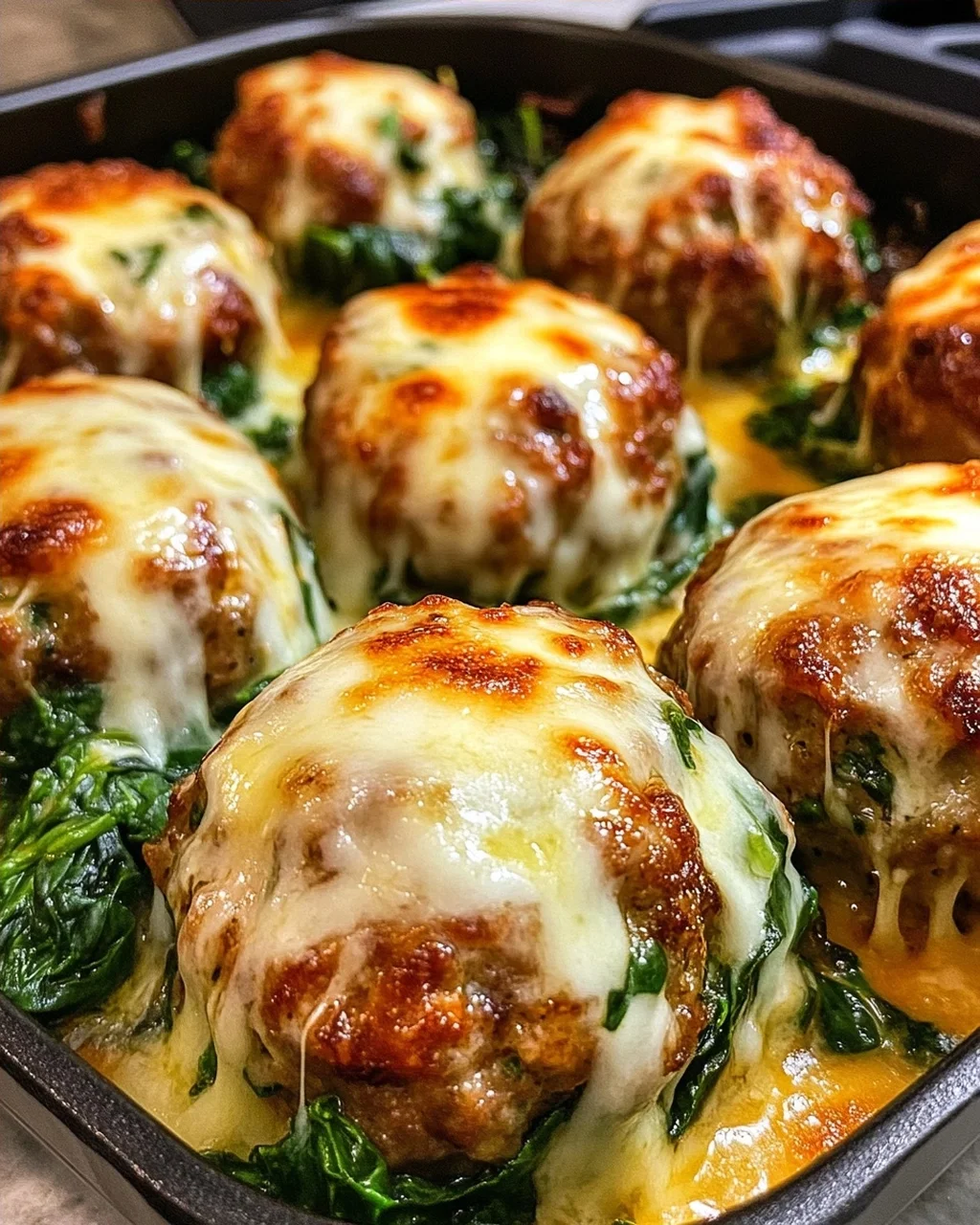 Cheesy Spinach Meatballs