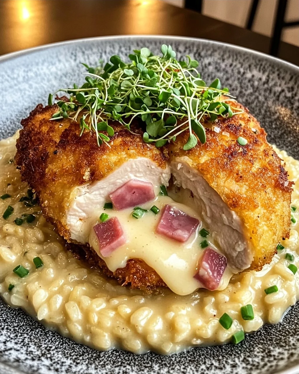 Chicken Cordon Bleu with Risotto