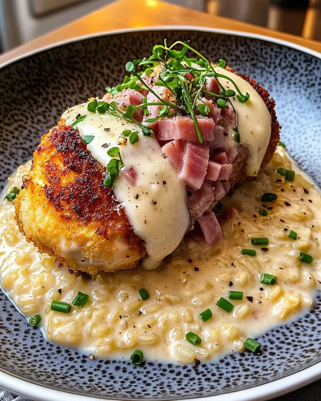 Chicken Cordon Bleu with Risotto