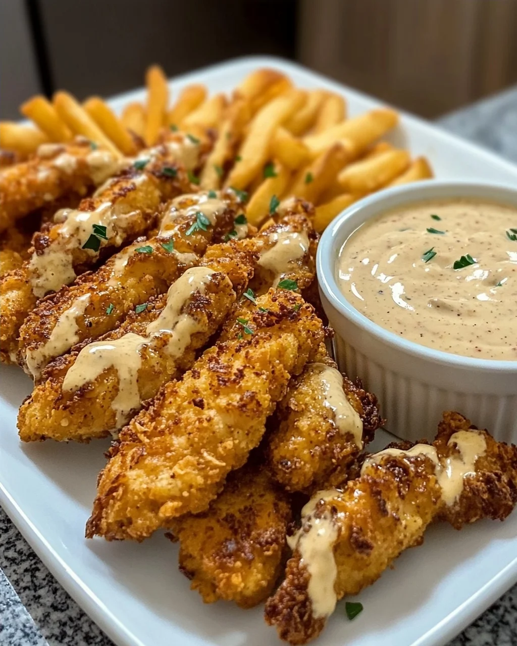 Chicken Fries with Creamy Sauce