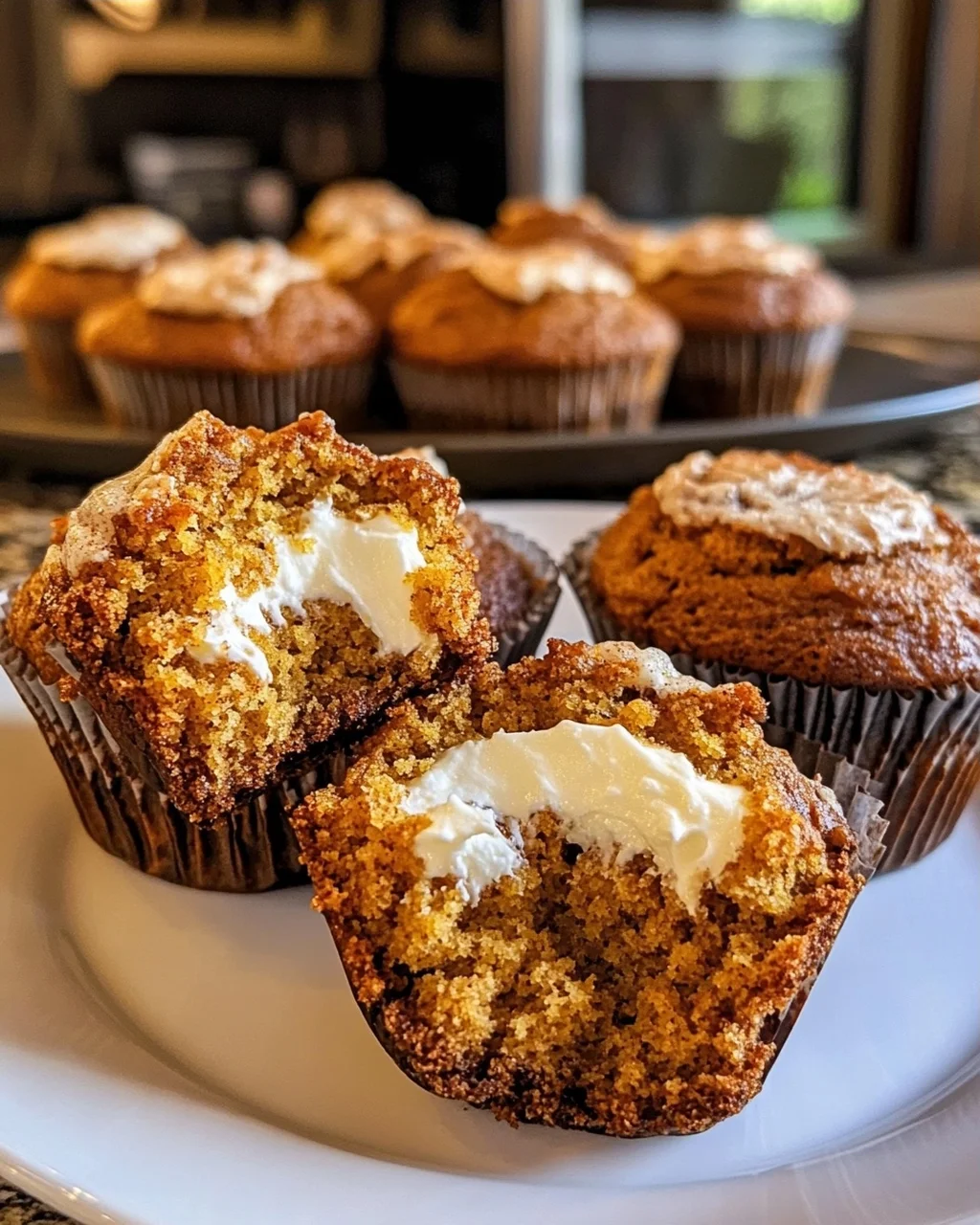 Cream Cheese Stuffed Pumpkin Muffins