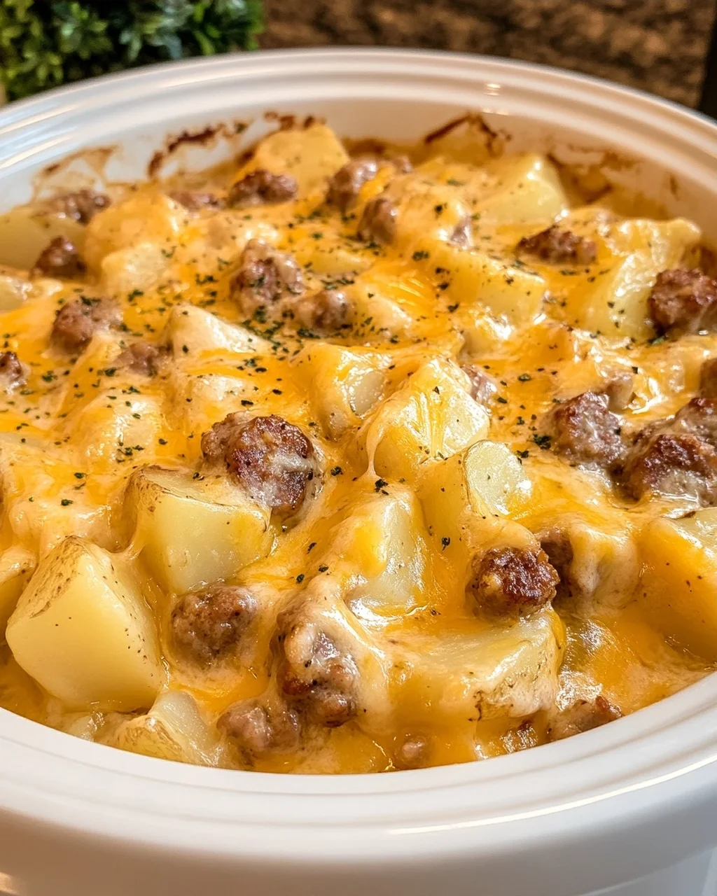 Creamy Cheesy Sausage & Potato Crockpot