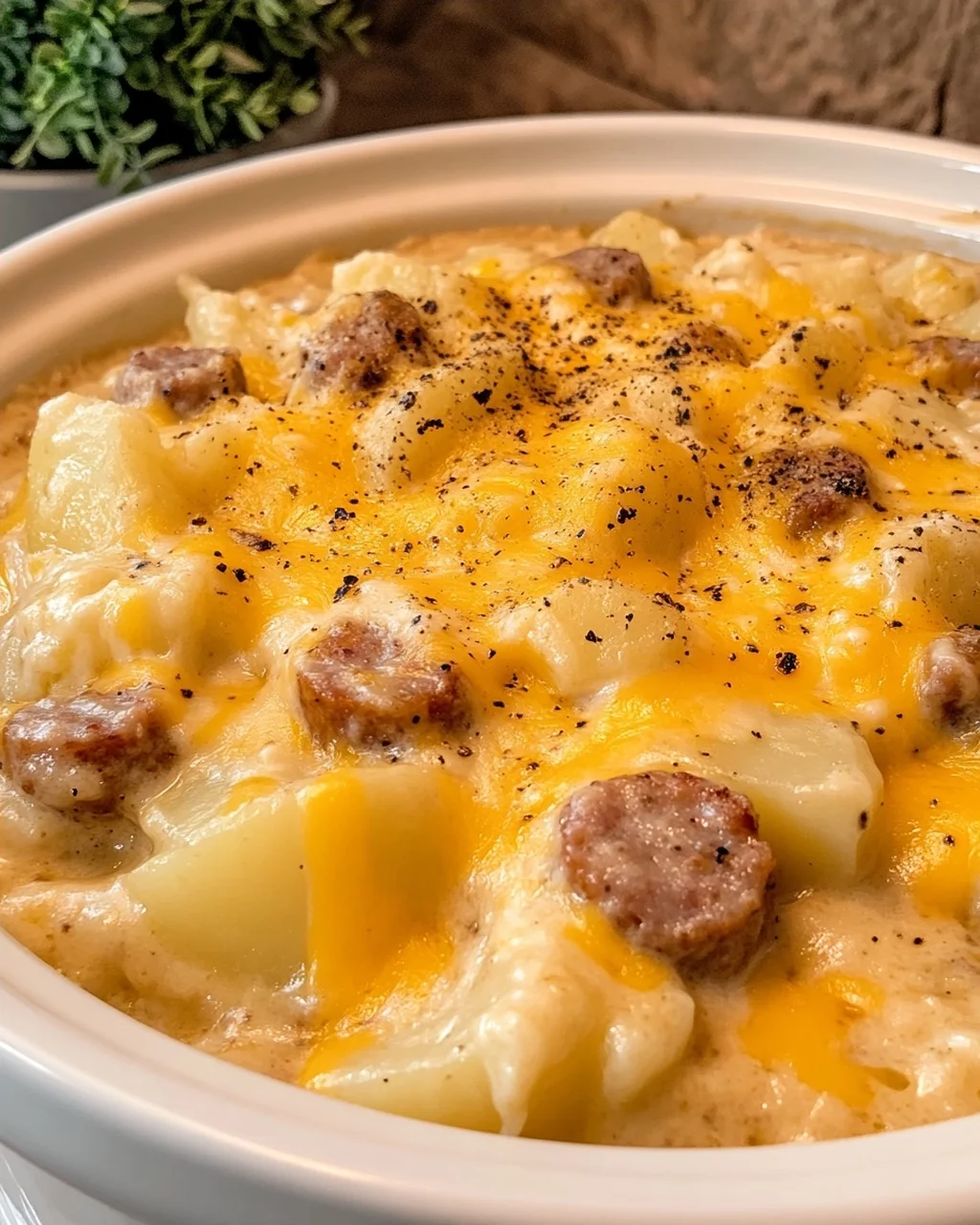 Creamy Cheesy Sausage & Potato Crockpot