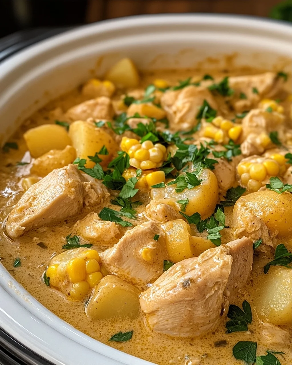 Creamy Chicken, Corn & Potato Crockpot