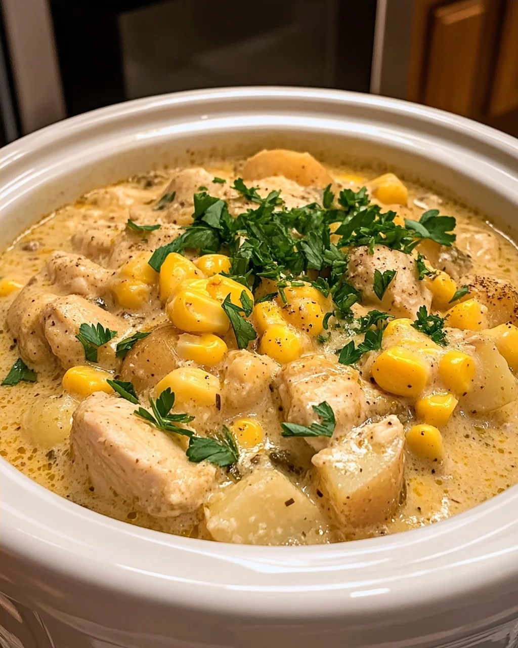 Creamy Chicken, Corn & Potato Crockpot