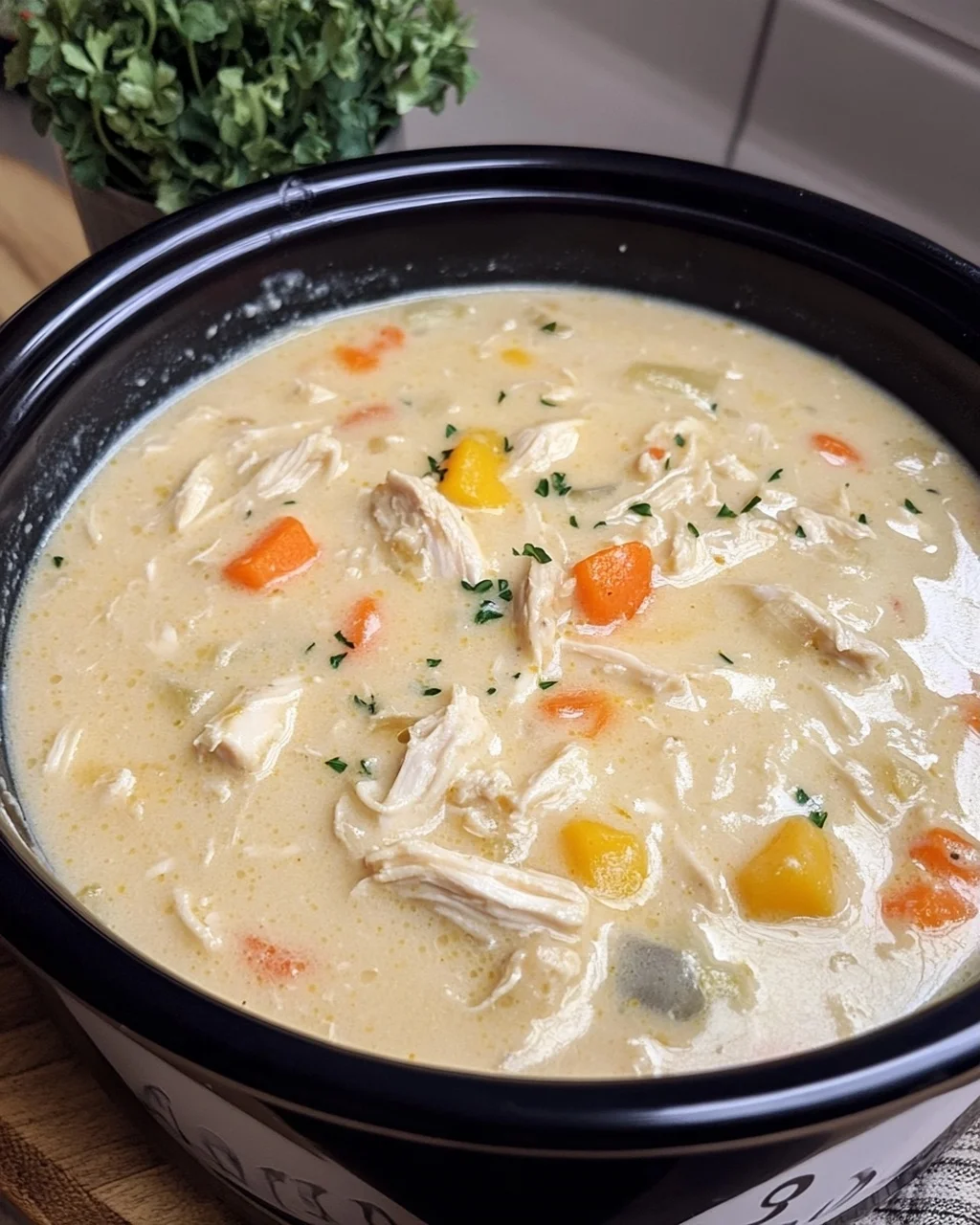 Creamy Chicken and Vegetable Slow Cooker Soup