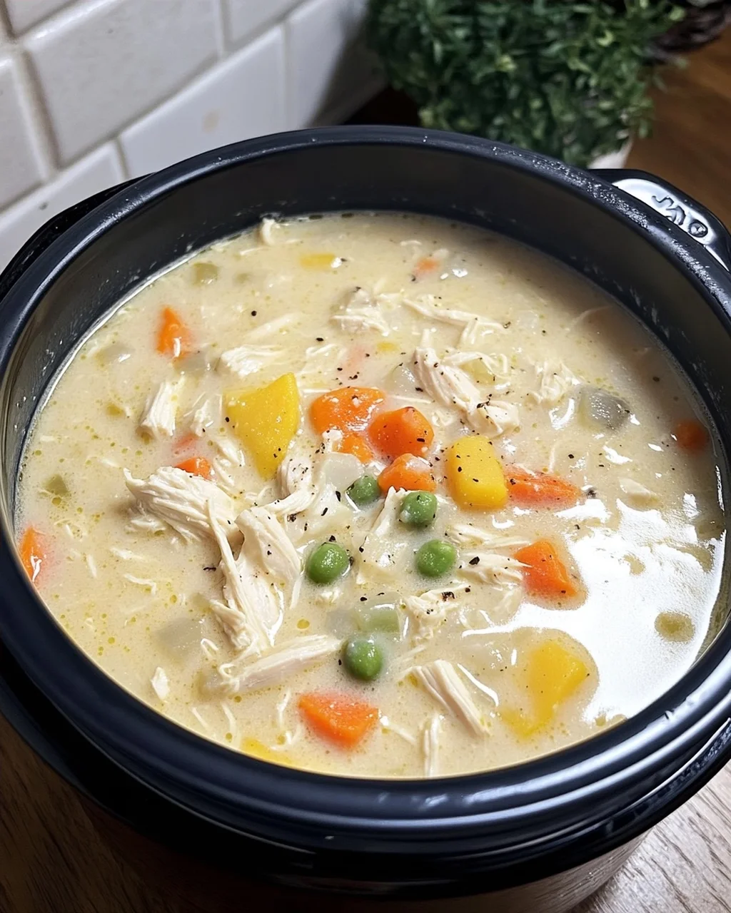 Creamy Chicken and Vegetable Slow Cooker Soup