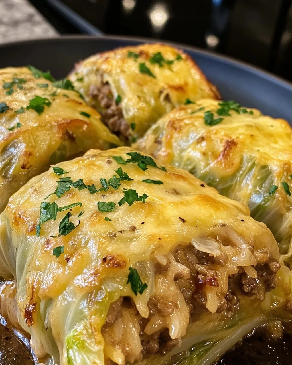 Creamy Garlic Parmesan Cabbage Rolls