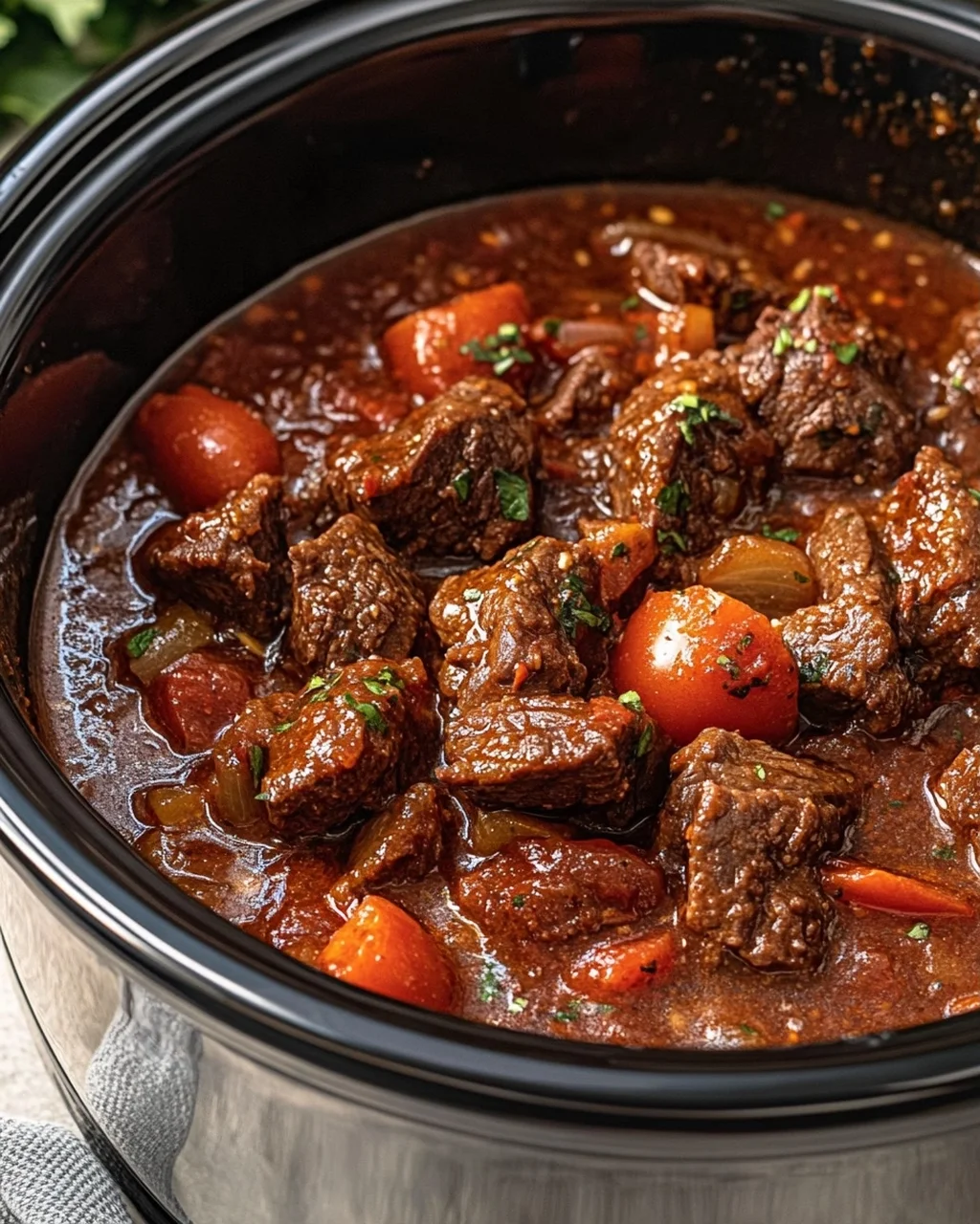 Crockpot Beef Tips in Rich Tomato Gravy