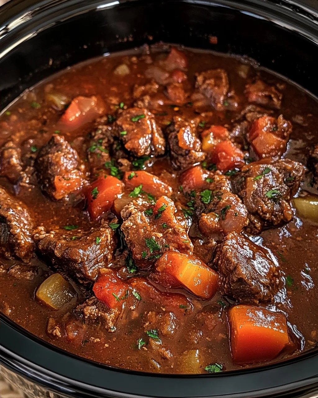 Crockpot Beef Tips in Rich Tomato Gravy
