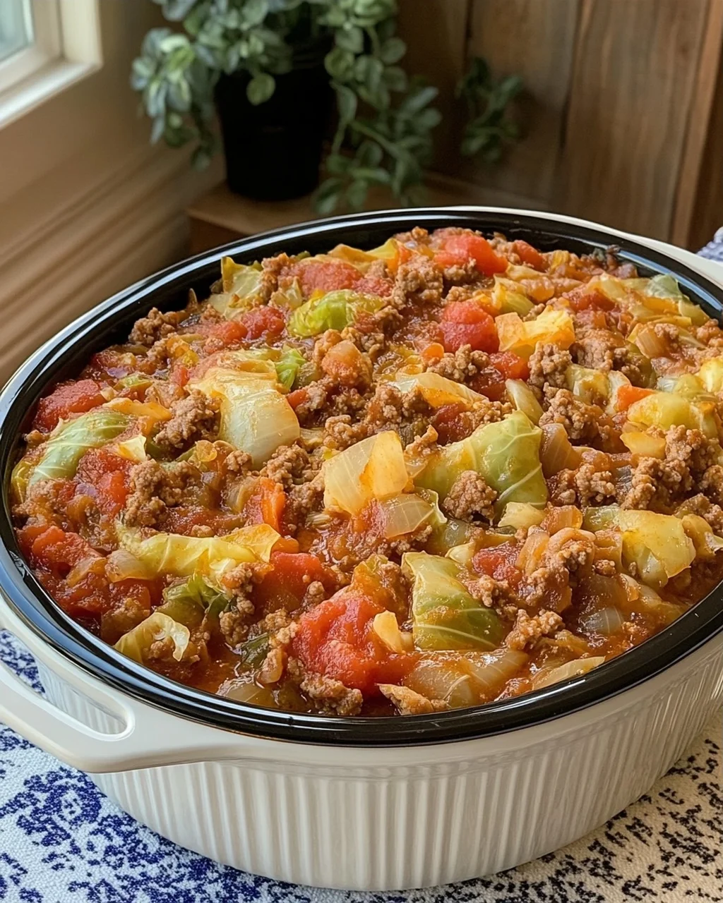 Crockpot Cabbage Roll Casserole with Ground Beef