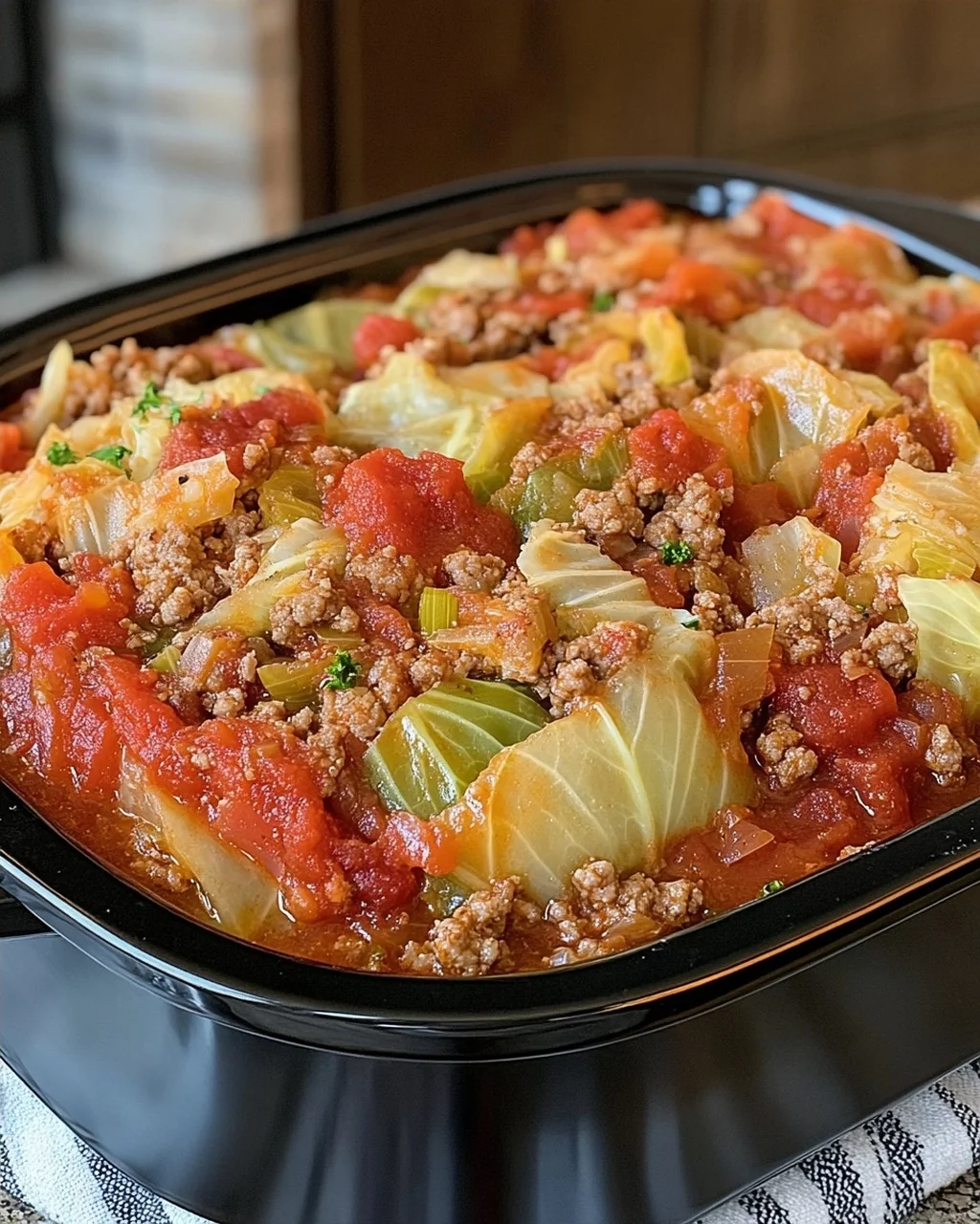 Crockpot Cabbage Roll Casserole with Ground Beef