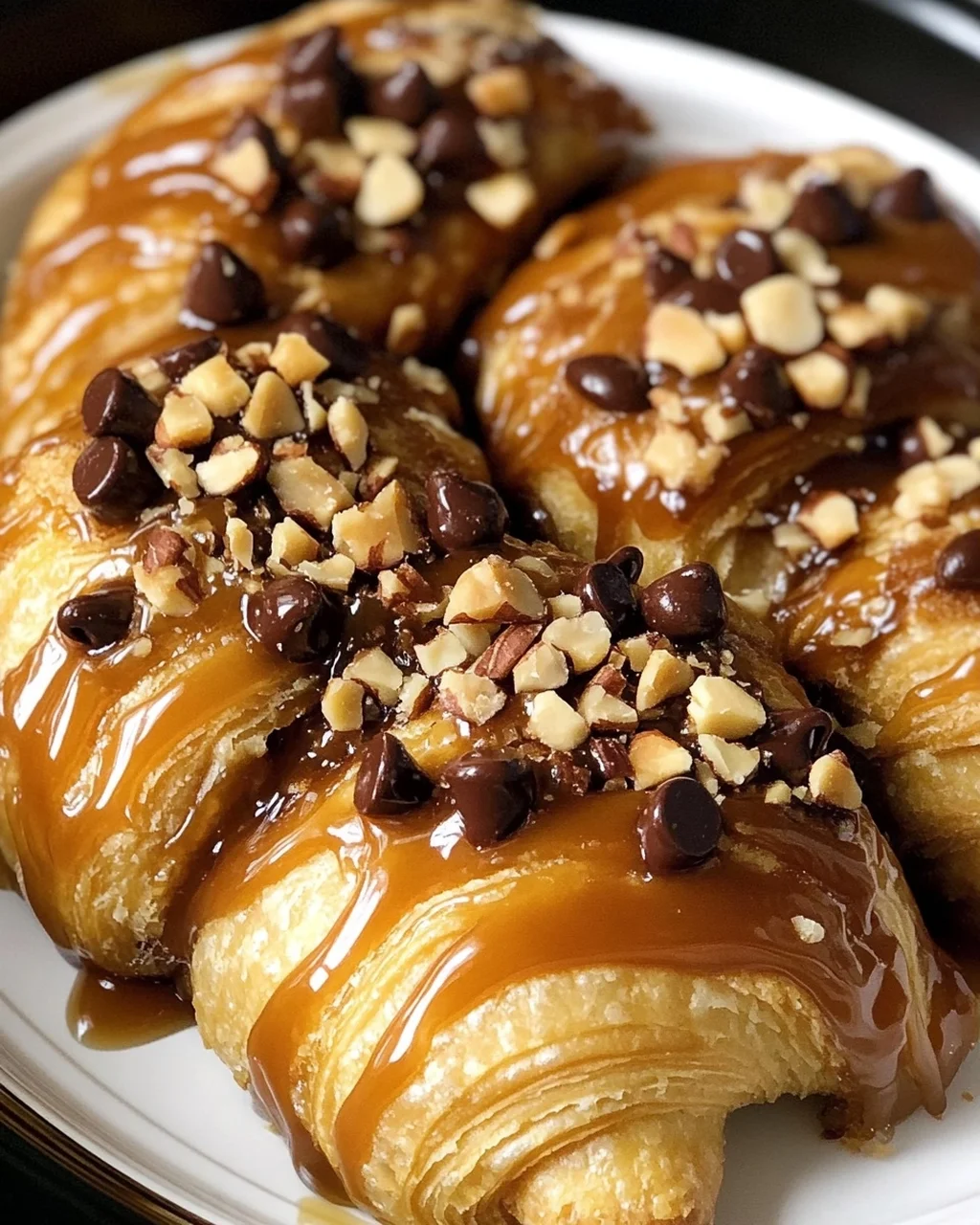Crockpot Caramel Chocolate Chip Croissants
