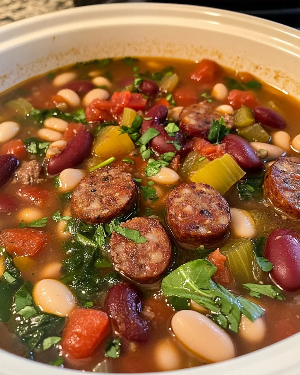 Crockpot Sausage & Bean Stew