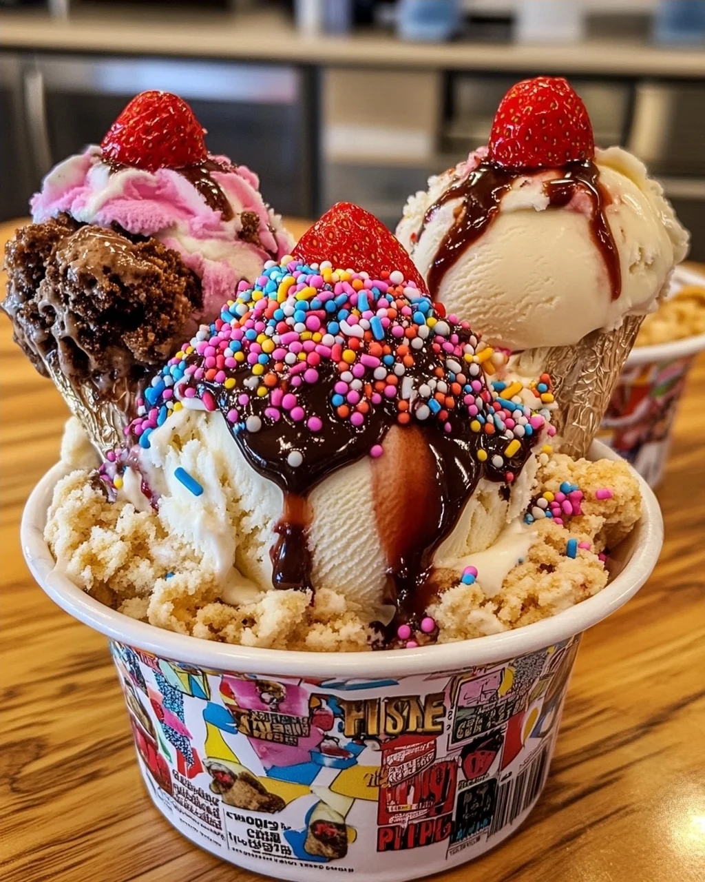 Four Flavored Ice Cream Bowls