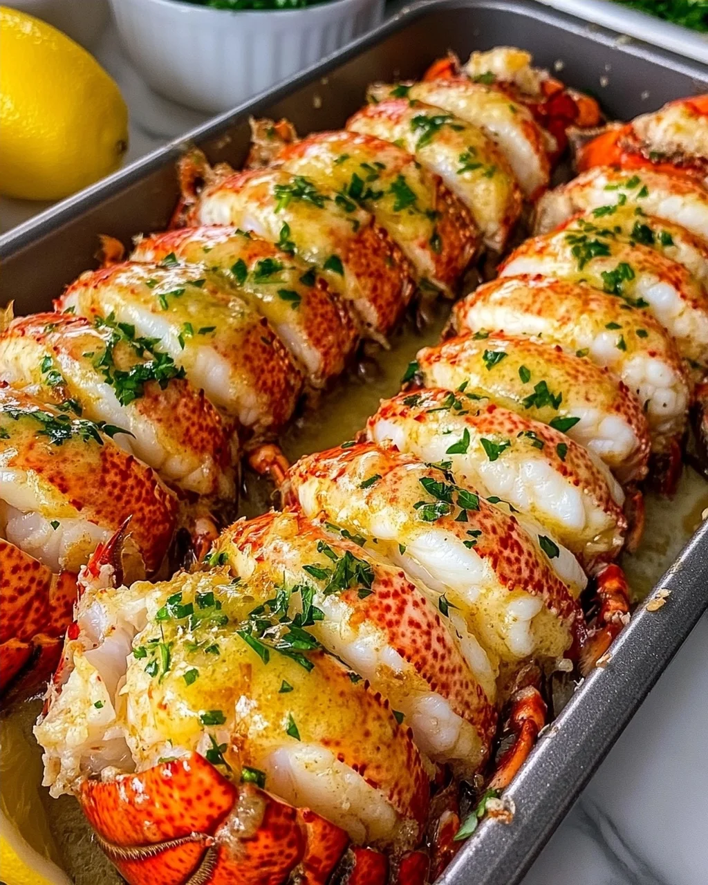 Garlic Butter Baked Lobster Tails