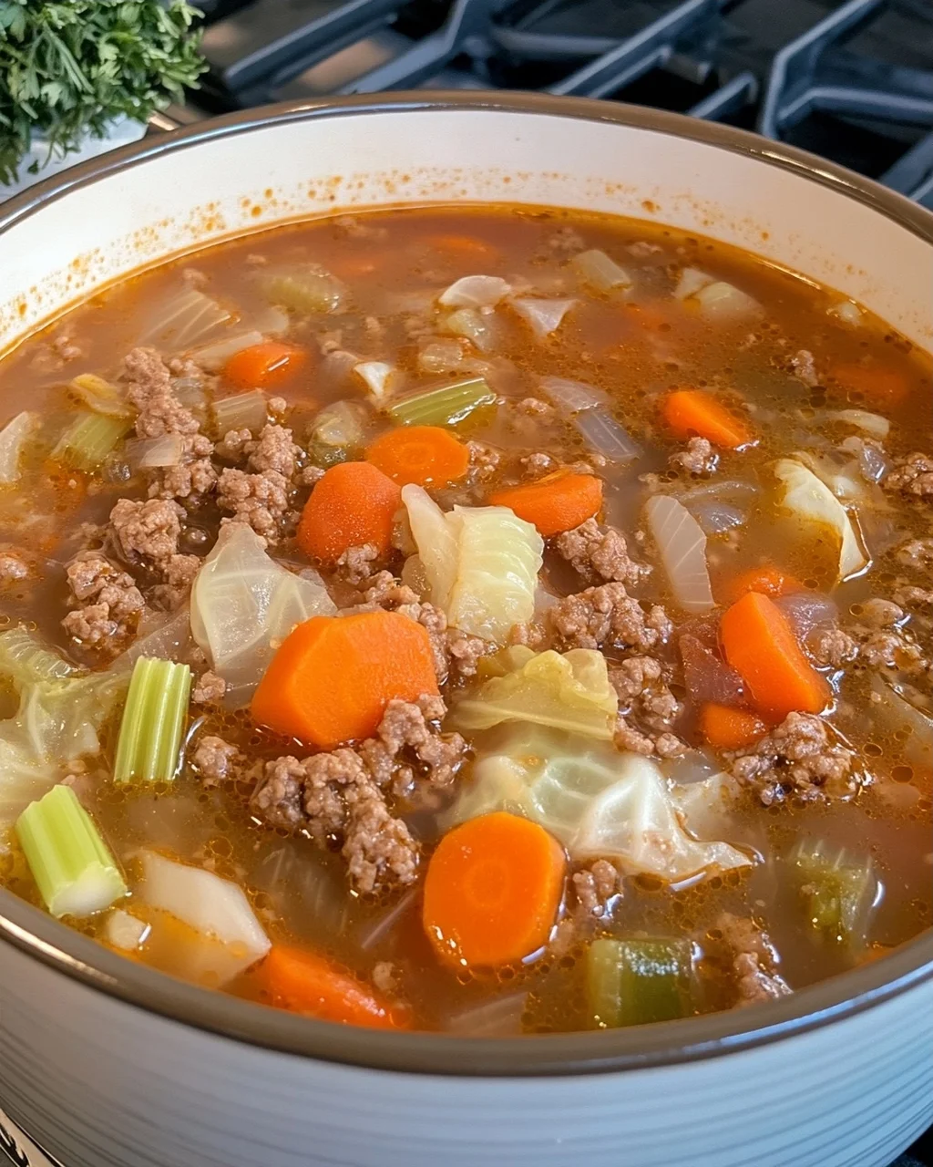 Ground Beef and Cabbage Soup