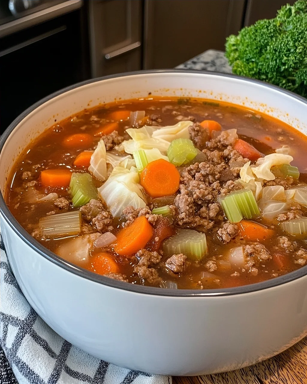 Ground Beef and Cabbage Soup