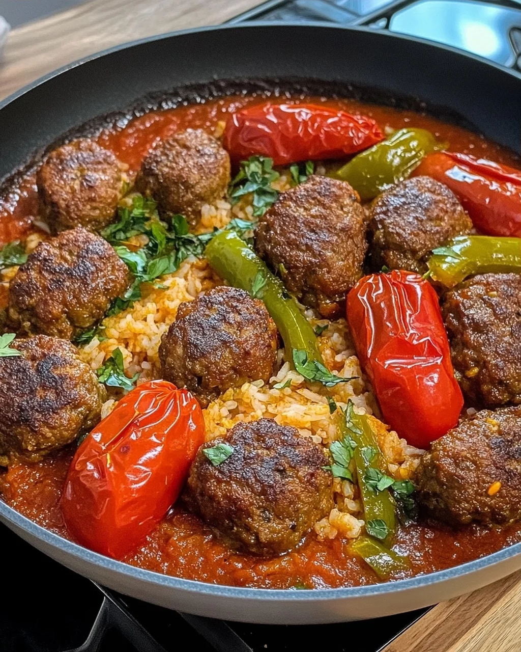 Kofta with Tomatoes and Peppers
